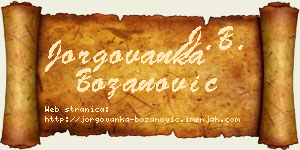 Jorgovanka Božanović vizit kartica